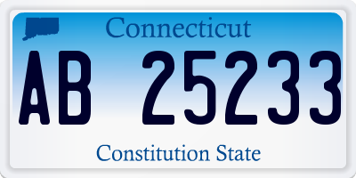 CT license plate AB25233