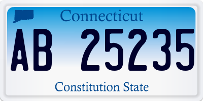 CT license plate AB25235