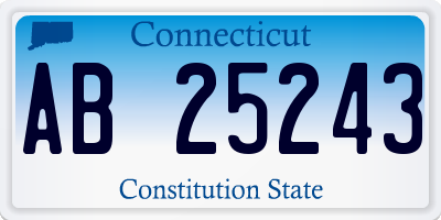 CT license plate AB25243