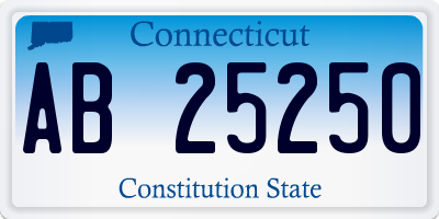 CT license plate AB25250