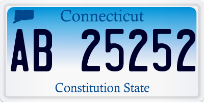 CT license plate AB25252