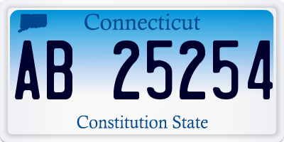 CT license plate AB25254