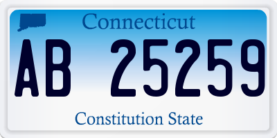CT license plate AB25259