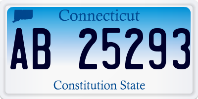 CT license plate AB25293