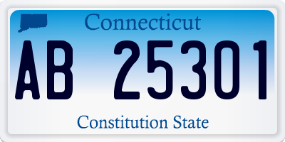 CT license plate AB25301