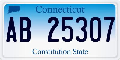 CT license plate AB25307