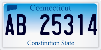 CT license plate AB25314