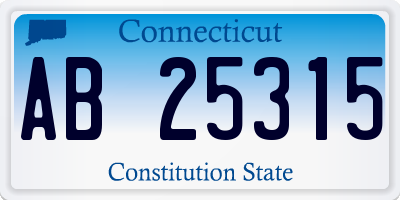 CT license plate AB25315