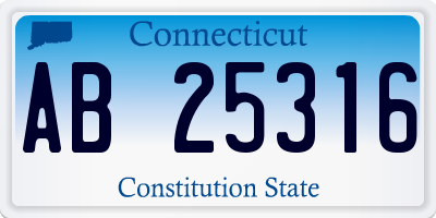 CT license plate AB25316