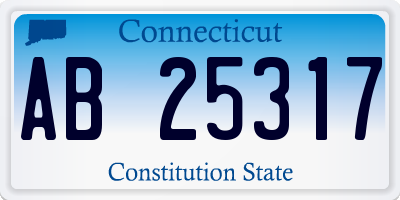 CT license plate AB25317