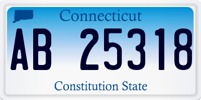 CT license plate AB25318