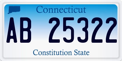 CT license plate AB25322