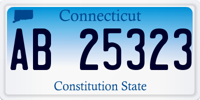 CT license plate AB25323