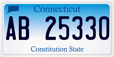 CT license plate AB25330