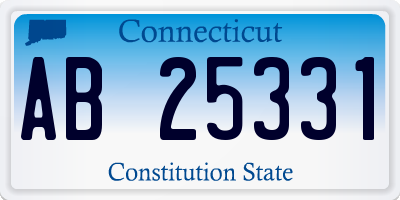 CT license plate AB25331