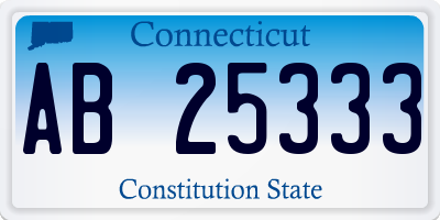 CT license plate AB25333
