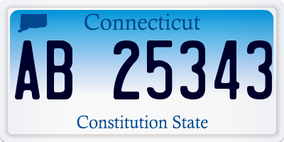 CT license plate AB25343