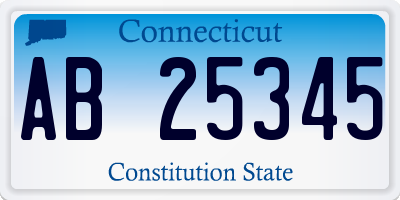 CT license plate AB25345
