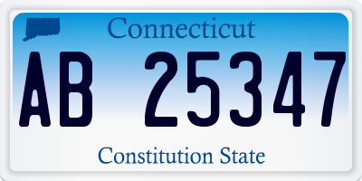 CT license plate AB25347