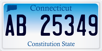 CT license plate AB25349