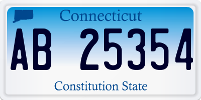 CT license plate AB25354