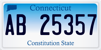 CT license plate AB25357