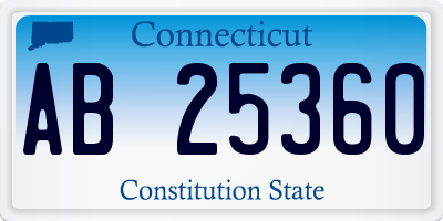 CT license plate AB25360