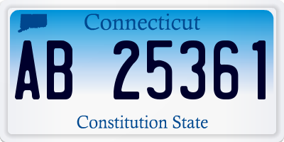 CT license plate AB25361