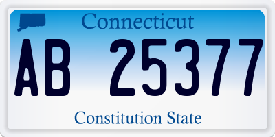 CT license plate AB25377