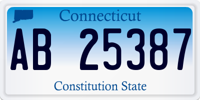 CT license plate AB25387