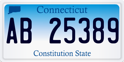 CT license plate AB25389