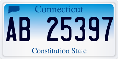 CT license plate AB25397