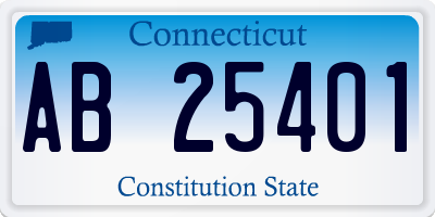 CT license plate AB25401