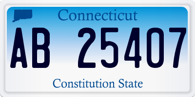 CT license plate AB25407