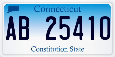 CT license plate AB25410