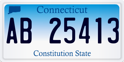 CT license plate AB25413