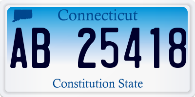 CT license plate AB25418