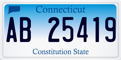 CT license plate AB25419