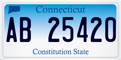 CT license plate AB25420