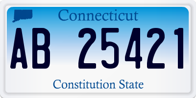 CT license plate AB25421
