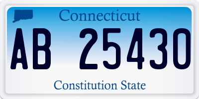 CT license plate AB25430