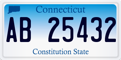 CT license plate AB25432
