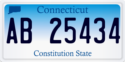 CT license plate AB25434