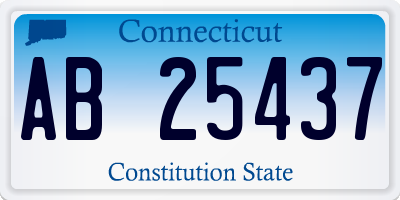 CT license plate AB25437