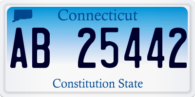 CT license plate AB25442