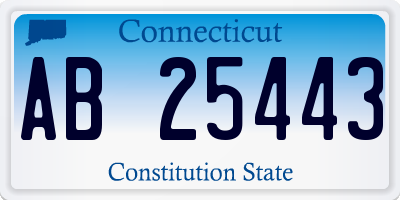 CT license plate AB25443