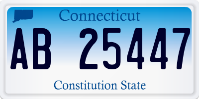 CT license plate AB25447