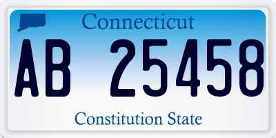 CT license plate AB25458