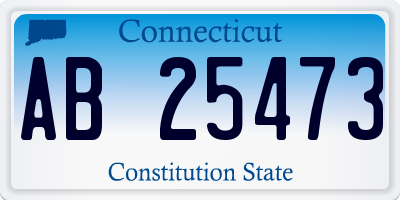 CT license plate AB25473