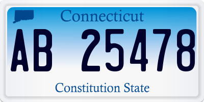 CT license plate AB25478